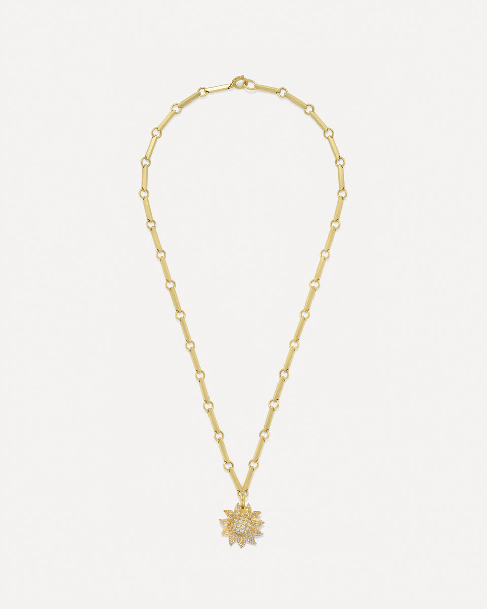 Pavé Golden Blossom Sunflower Lucky Charm - Irene Neuwirth