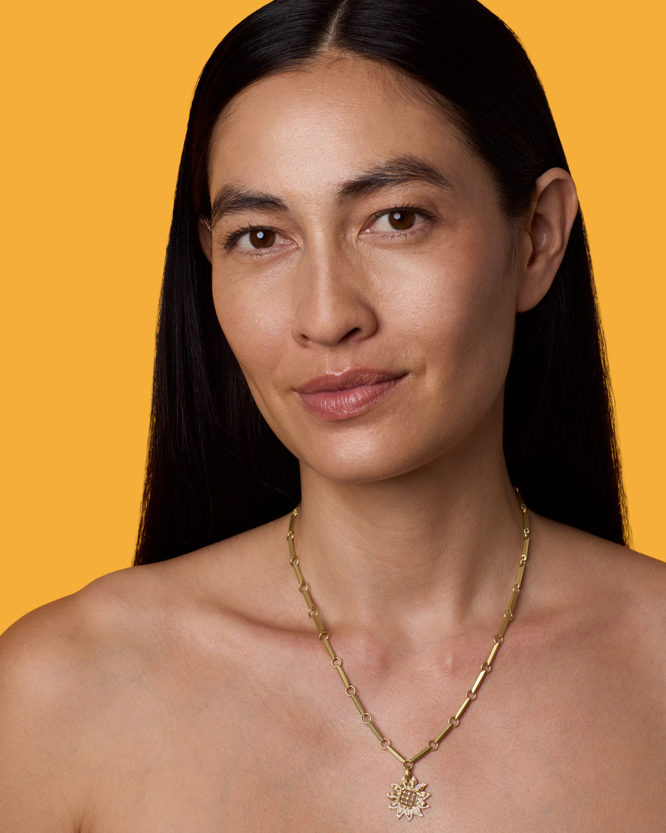 Pavé Golden Blossom Sunflower Lucky Charm - Irene Neuwirth