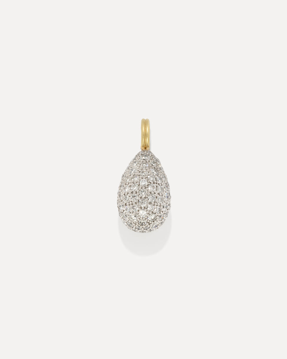 Large Puffed Gold Full Pavé Drop Detachable Bale Charm - Irene Neuwirth