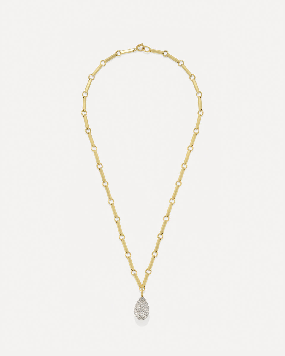 Large Puffed Gold Full Pavé Drop Detachable Bale Charm - Irene Neuwirth