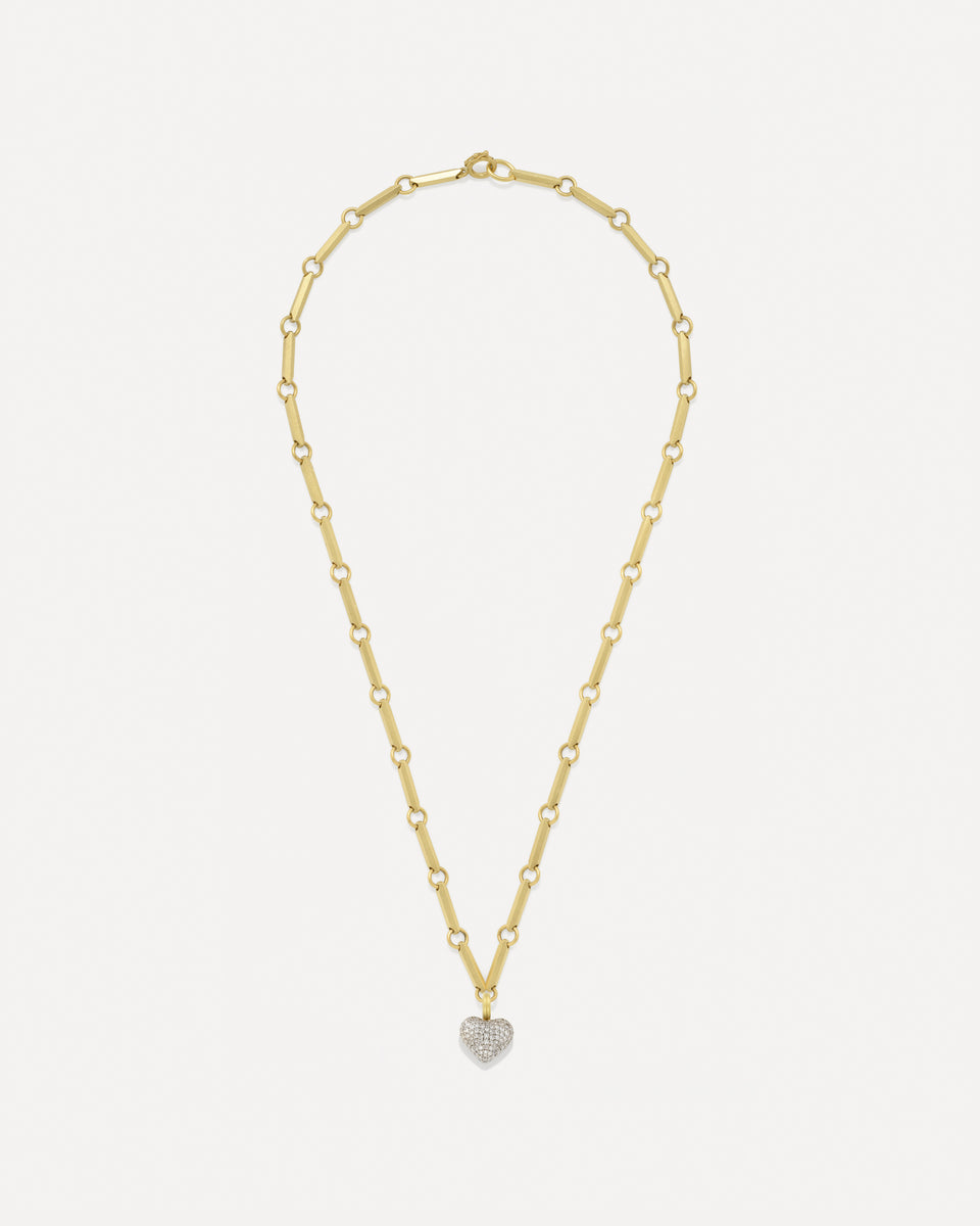 Small Puffed Gold Full Pavé Love Detachable Bale Charm - Irene Neuwirth