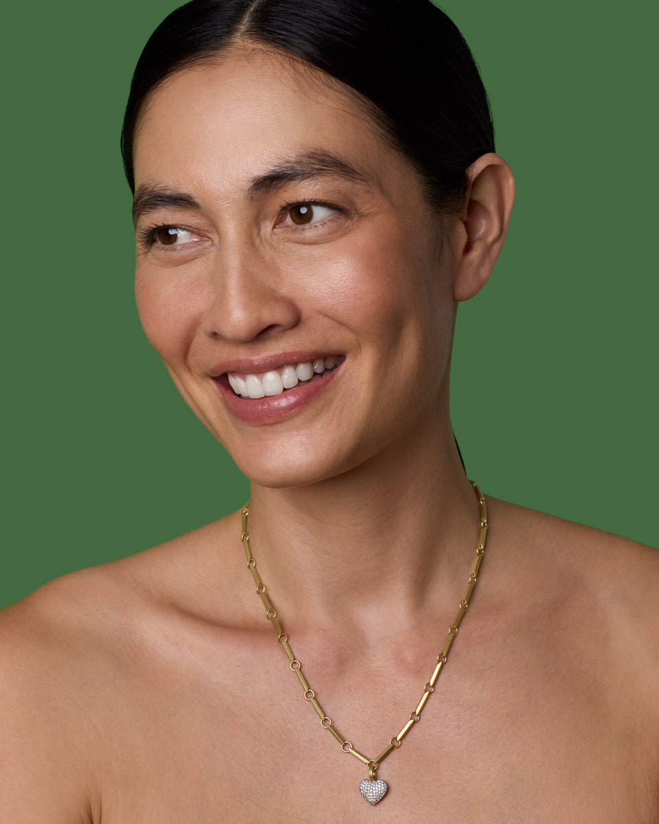 Small Puffed Gold Full Pavé Love Detachable Bale Charm - Irene Neuwirth