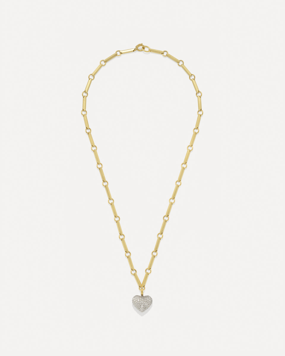 Large Puffed Gold Full Pavé Love Detachable Bale Charm - Irene Neuwirth