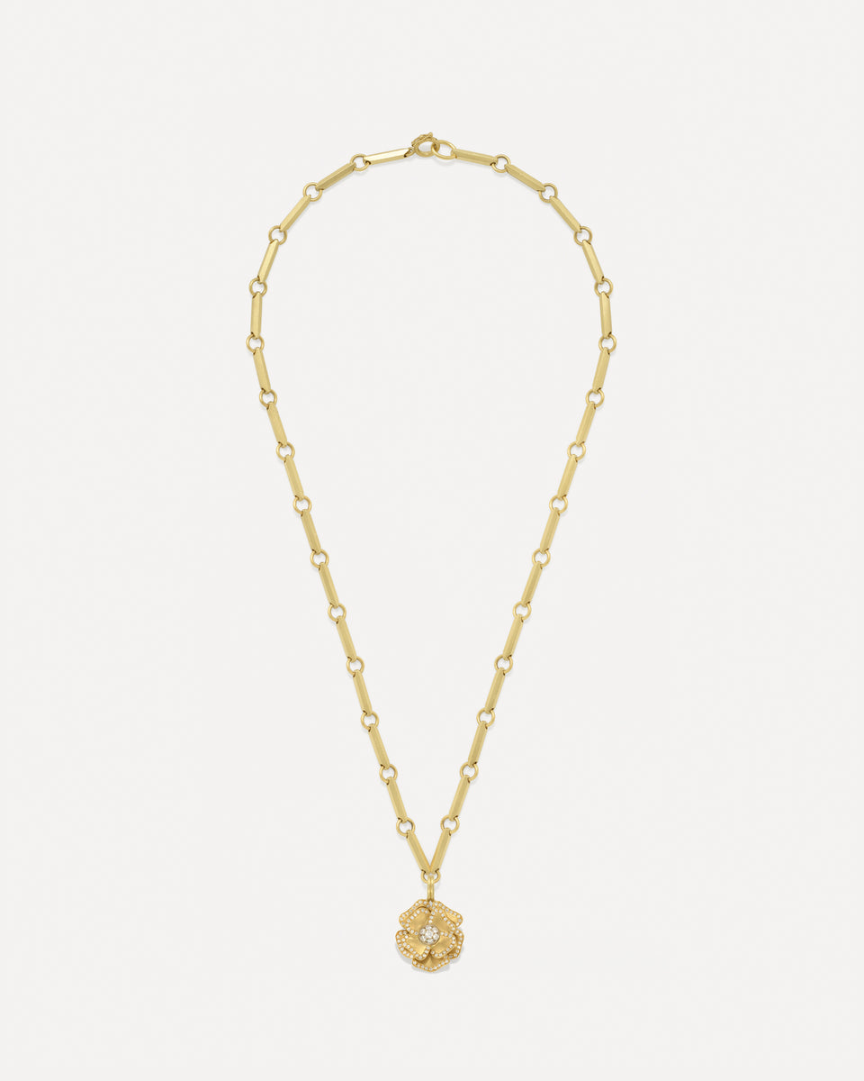 Pavé Golden Blossom Camellia Lucky Charm - Irene Neuwirth