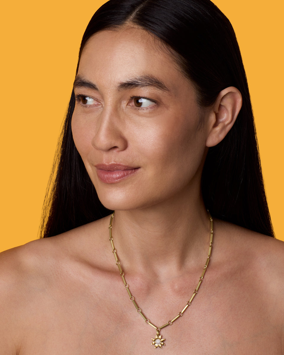 Pavé Golden Blossom Wildflower Detachable Bale Charm - Irene Neuwirth