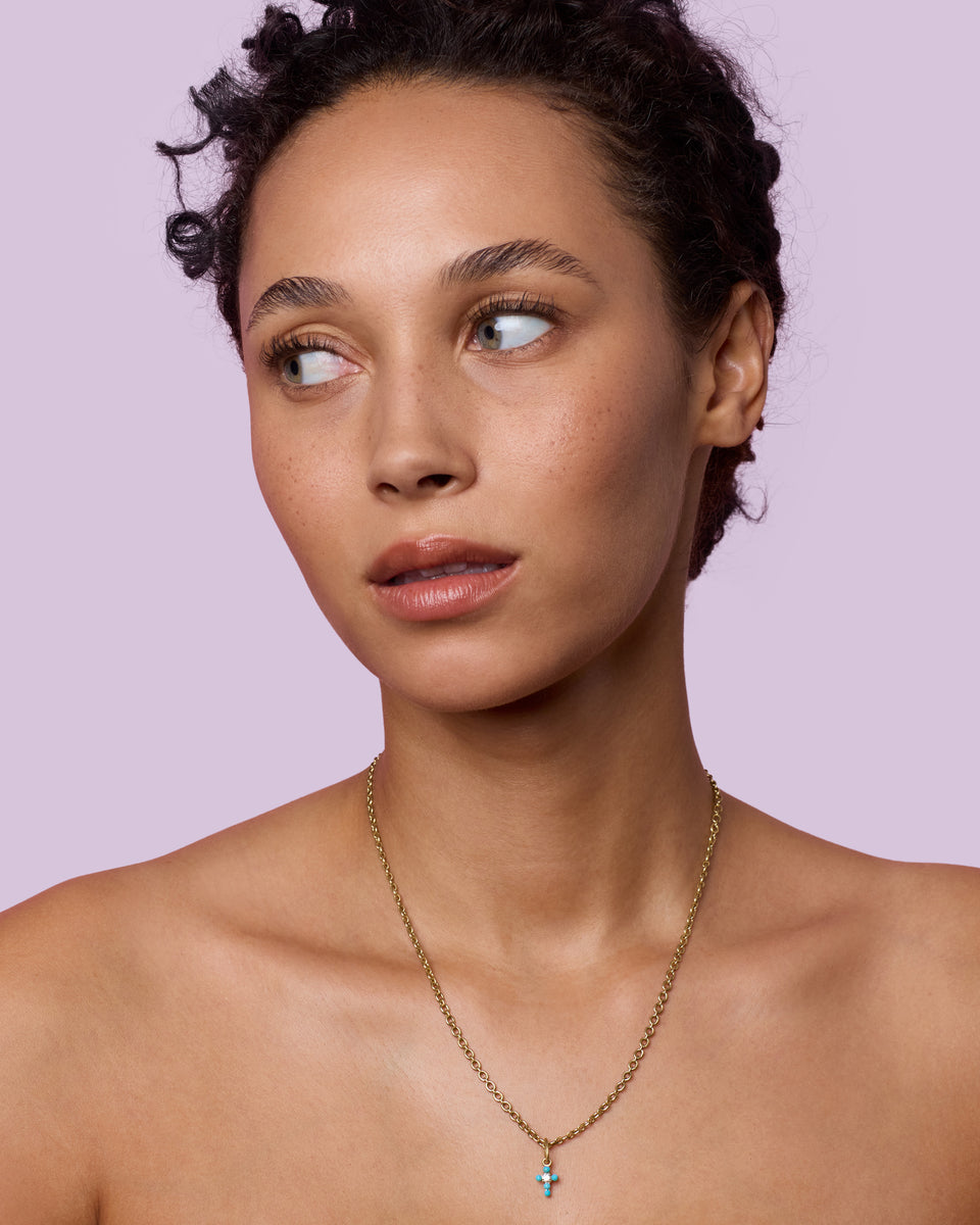 Petite Diamond Immaculate Cross Charm - Irene Neuwirth