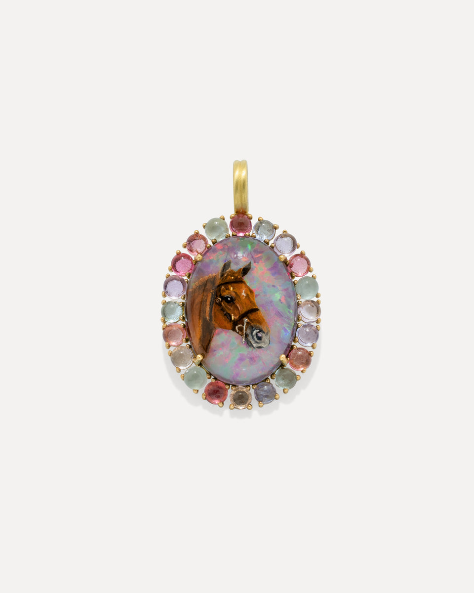 One of a Kind Custom Pet Portrait Oval Lucky Charm