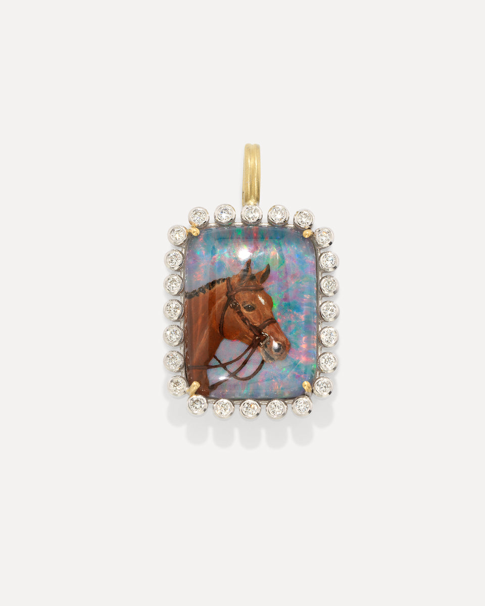 One of a Kind Custom Pet Portrait Rectangle Charm - Irene Neuwirth