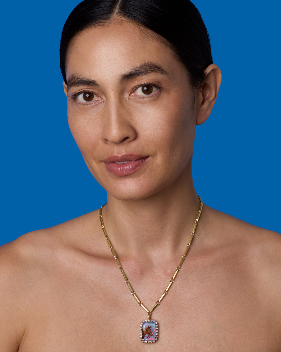 One of a Kind Custom Pet Portrait Rectangle Charm - Irene Neuwirth