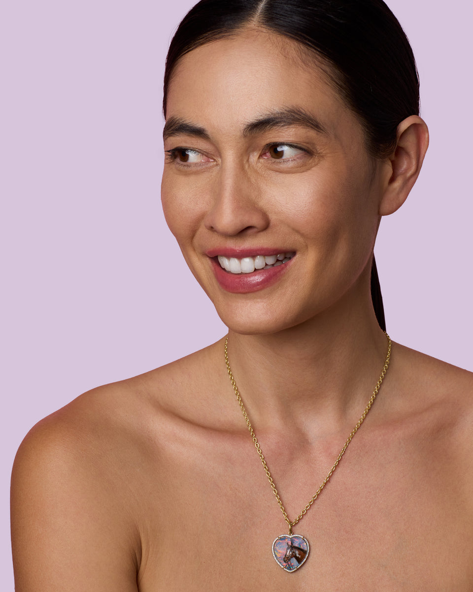 One of a Kind Custom Pet Portrait Heart Charm - Irene Neuwirth