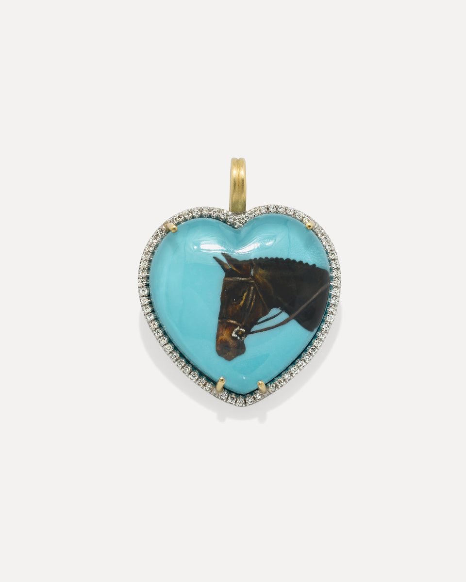 One of a Kind Custom Pet Portrait Heart Lucky Charm