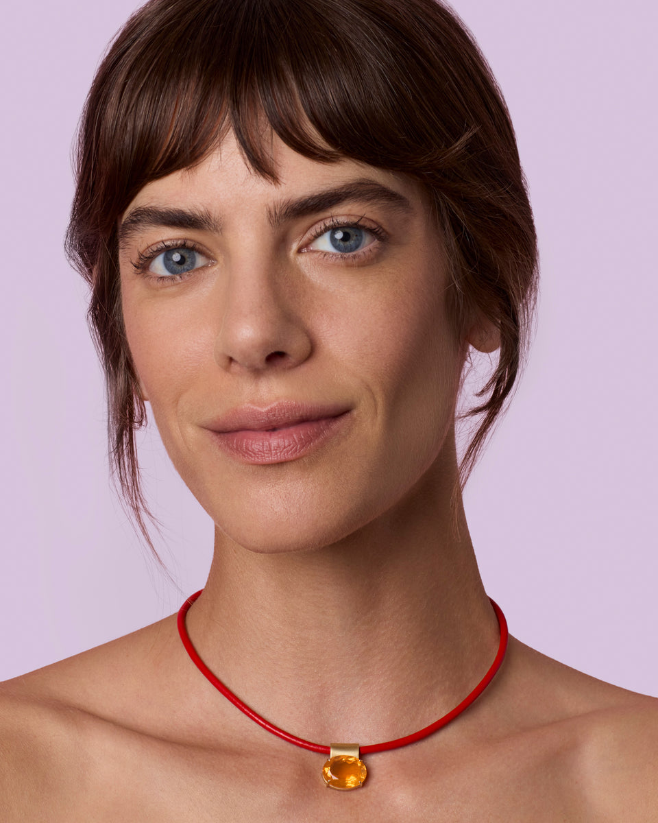 One of a Kind Fruit Leather Choker - Irene Neuwirth