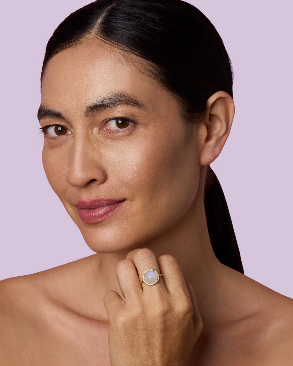 Pavé Halo Medium Classic Ring - Irene Neuwirth