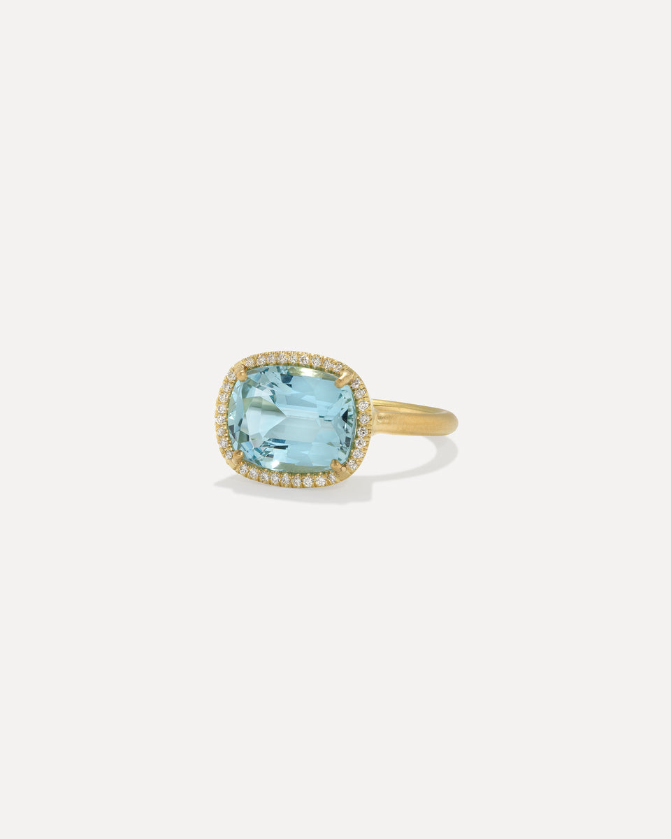 One of a Kind Pavé Halo Gem Drop Oval Ring