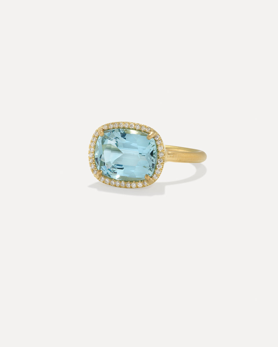 One of a Kind Pavé Halo Gem Drop Oval Ring - Irene Neuwirth
