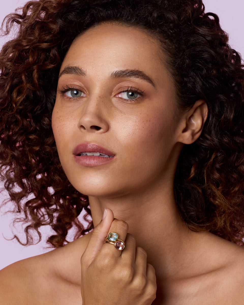 One of a Kind Gem Drop Cushion-Cut Bezel Ring - Irene Neuwirth
