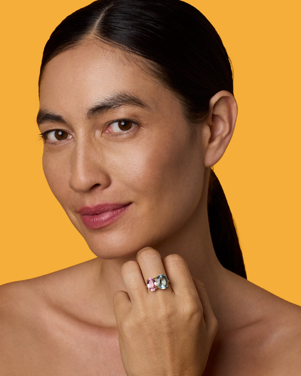 One of a Kind Gemmy Gem Double Stone Ring - Irene Neuwirth