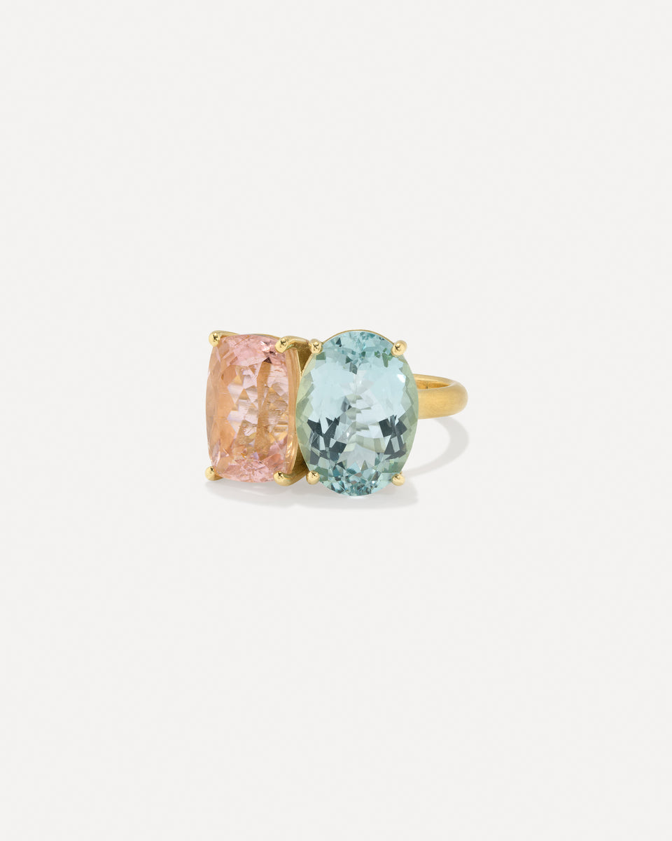 One of a Kind Gemmy Gem Double Stone Ring - Irene Neuwirth