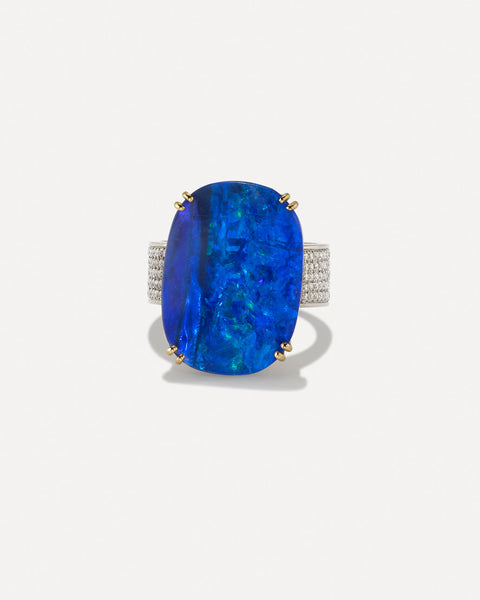 One of a Kind Heavy Pavé Oval Double Prong Ring - Irene Neuwirth