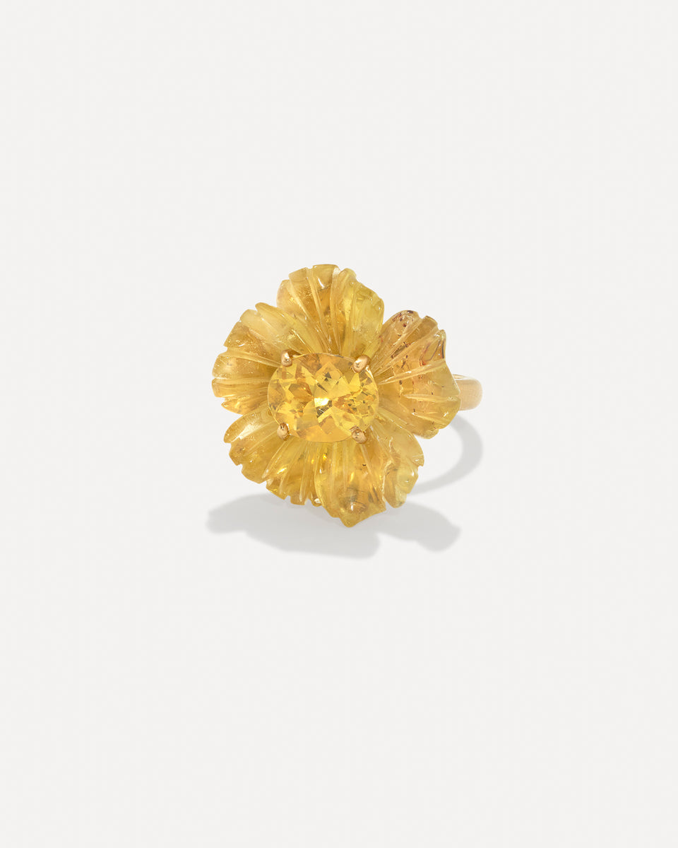 One of a Kind Tropical Flower Ring - Irene Neuwirth