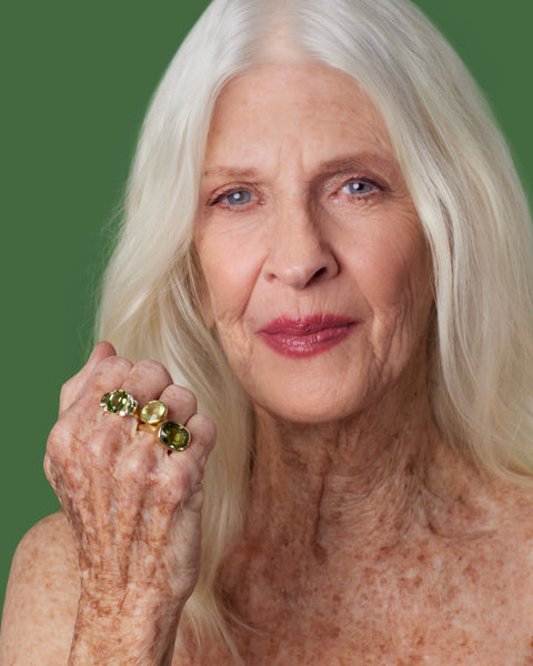 One of a Kind Gem Drop Round Bezel Ring - Irene Neuwirth