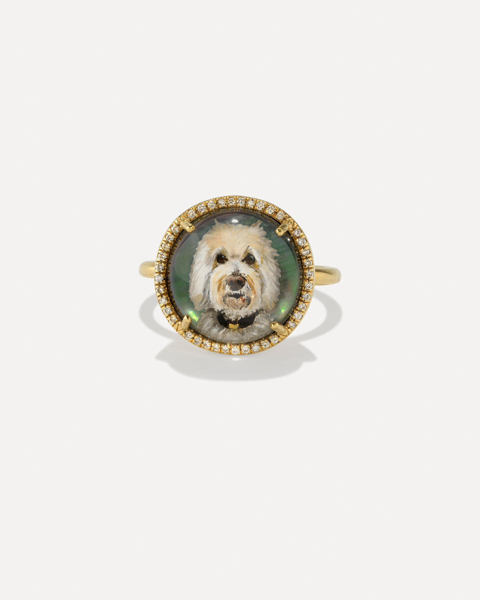 One of a Kind Custom Pet Portrait Ring - Irene Neuwirth