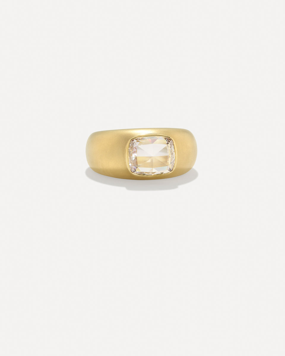 One of a Kind Diamond Puffed Gold Ring