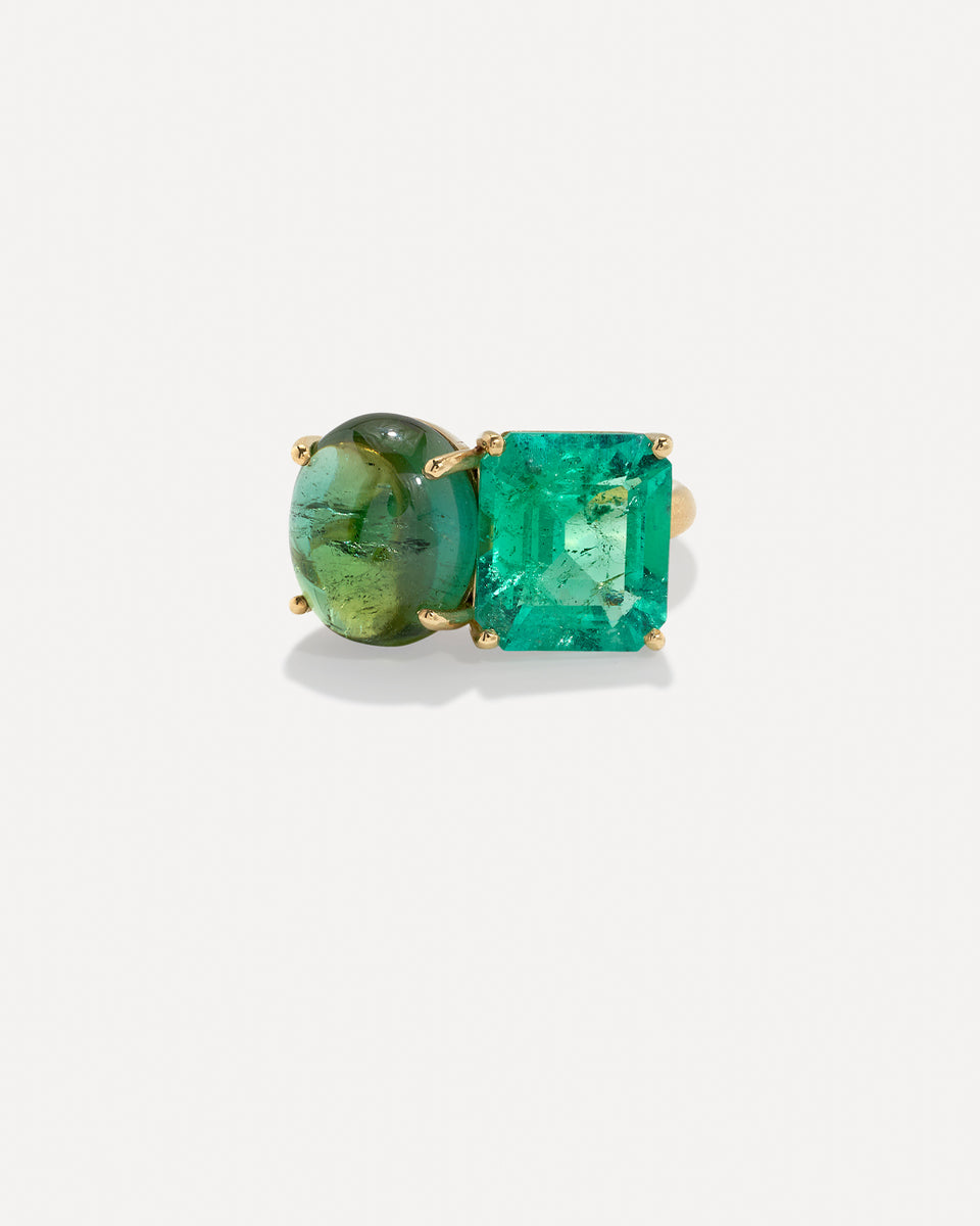 One of a Kind Gemmy Gem Double Stone Ring - Irene Neuwirth