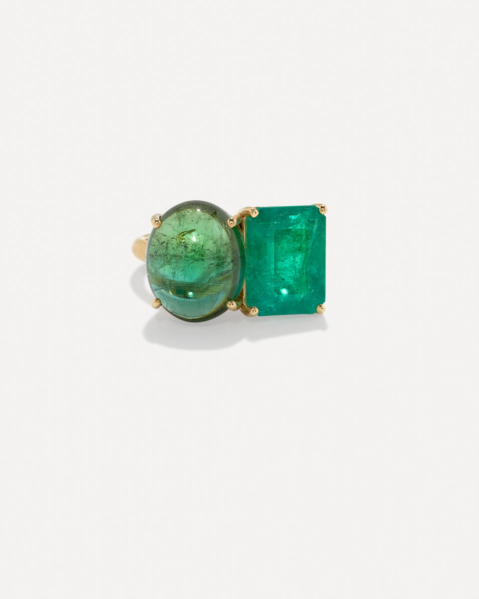 One of a Kind Gemmy Gem Double Stone Ring - Irene Neuwirth