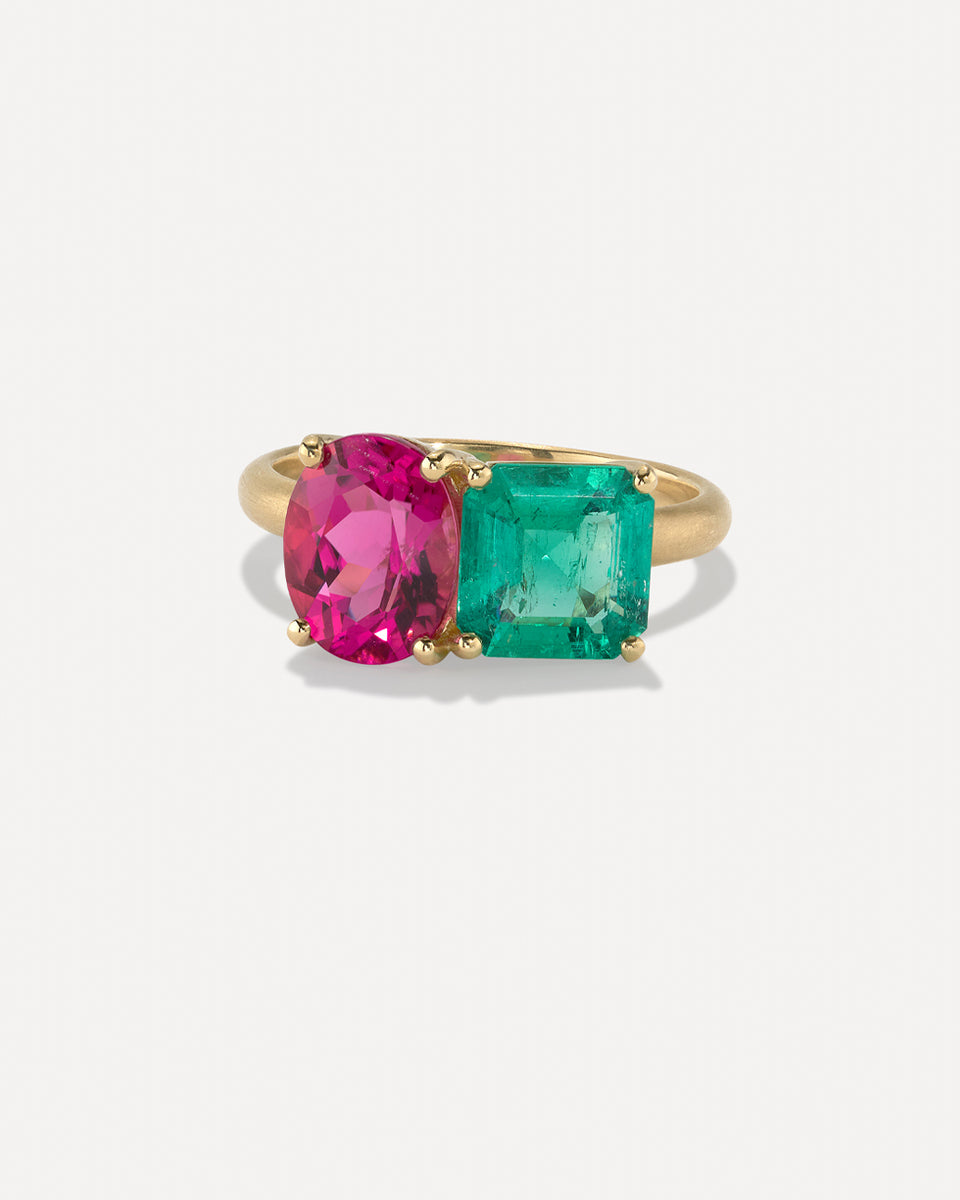 One of a Kind Gemmy Gem Double Stone Ring - Irene Neuwirth