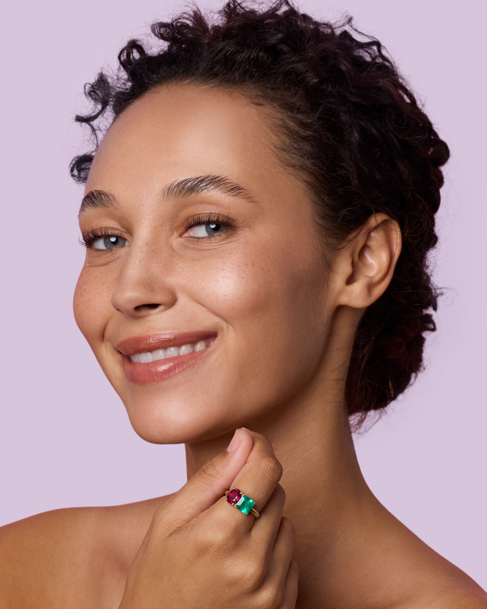 One of a Kind Gemmy Gem Double Stone Ring