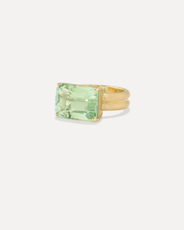 One of a Kind Heroic Emerald-Cut Double Band Ring - Irene Neuwirth