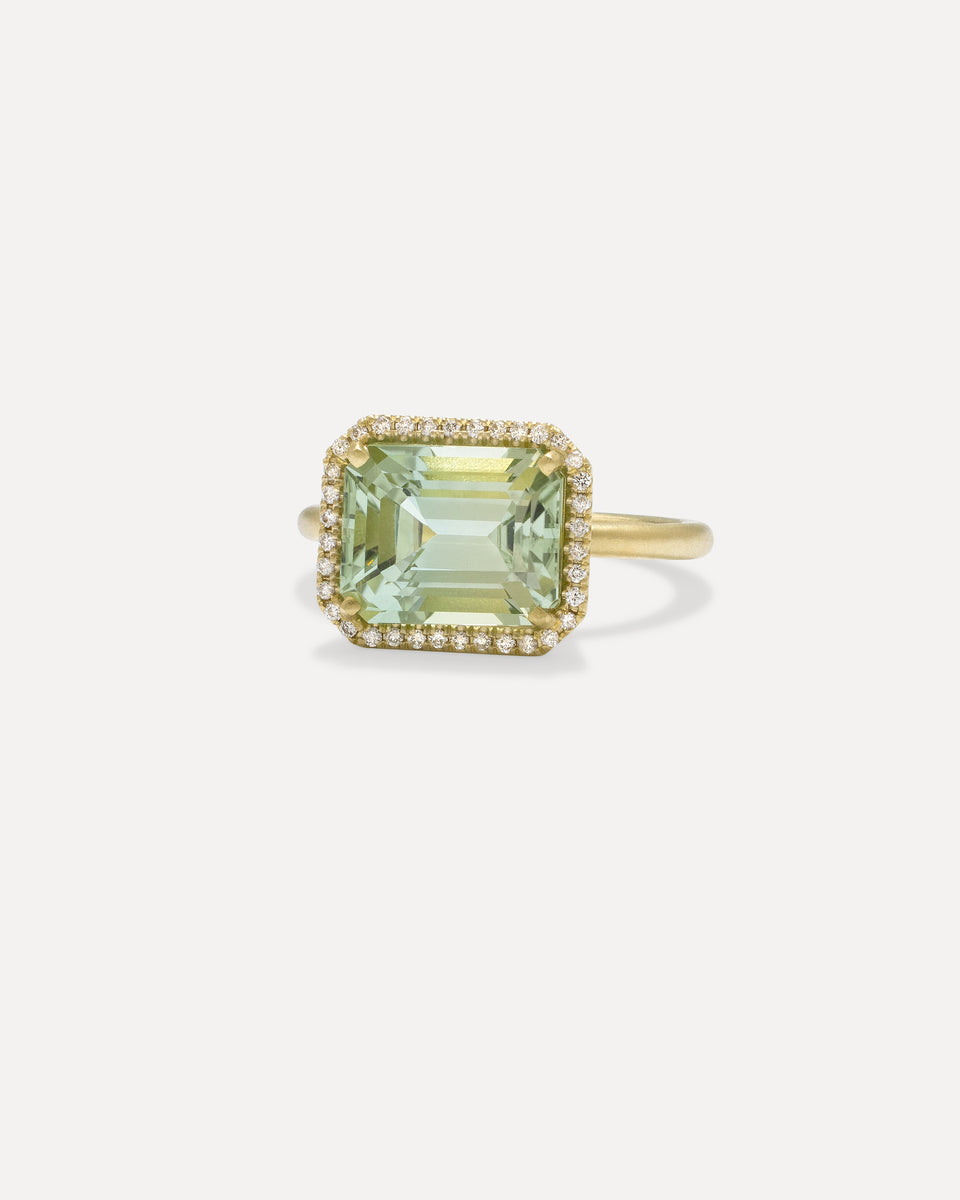 One of a Kind Pavé Halo Gem Drop Ring