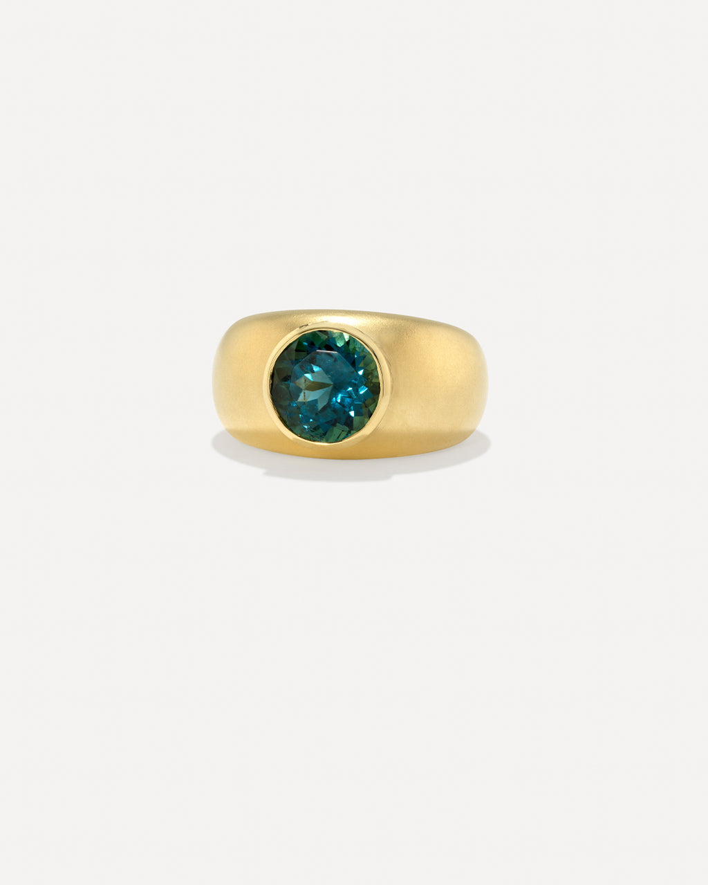 One of a Kind Round Stone Gemmy Puffed Gold Ring - Irene Neuwirth
