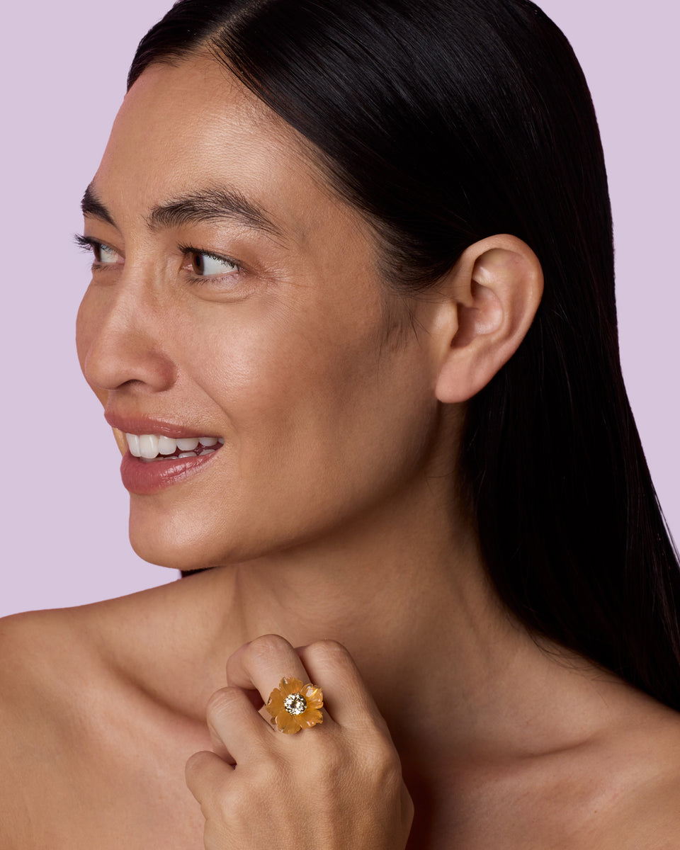 One of a Kind Tropical Flower Ring