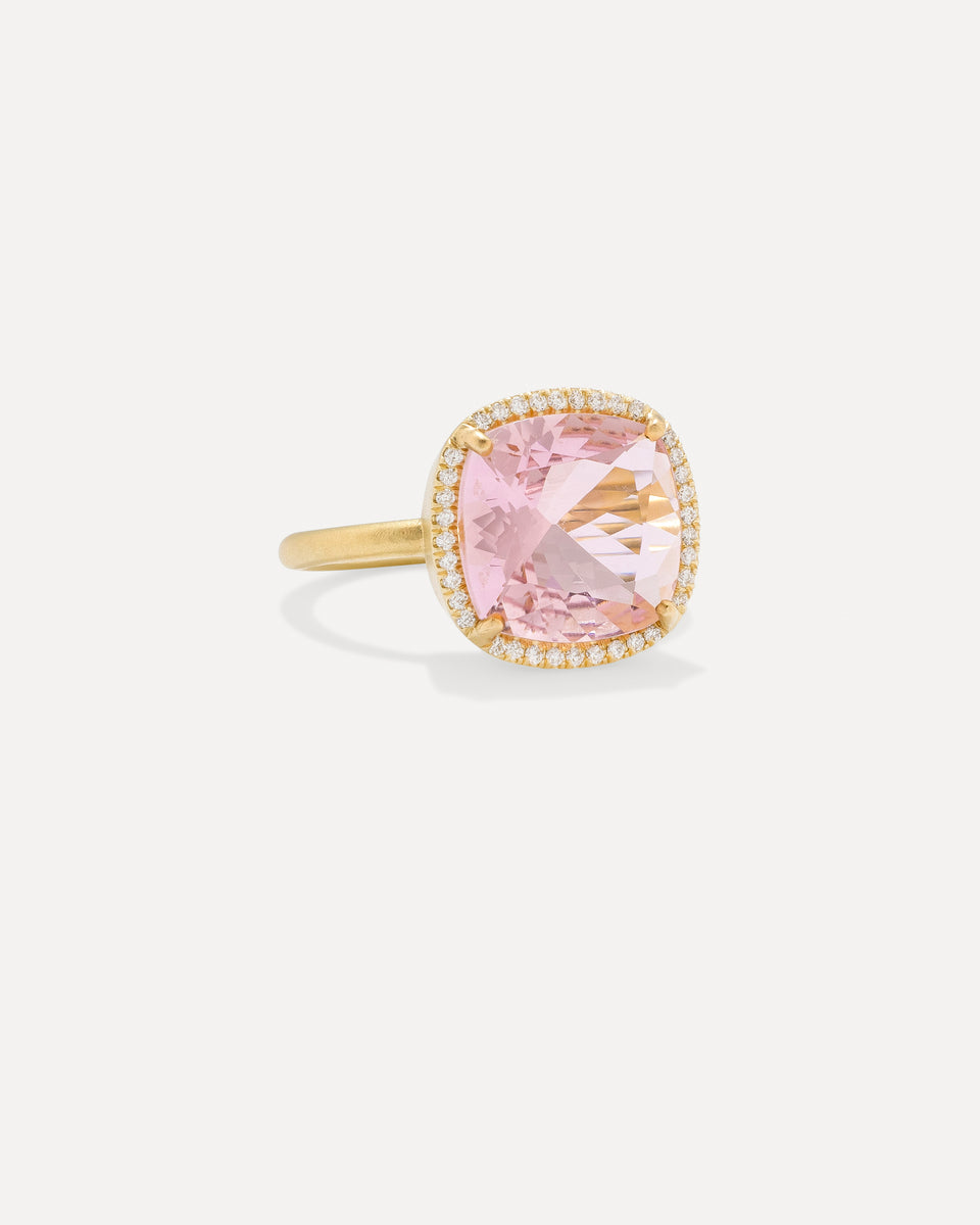 One of a Kind Pavé Halo Gem Drop Ring - Irene Neuwirth