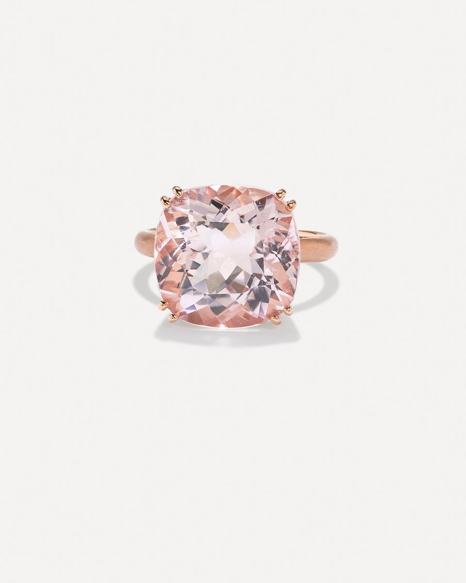 One of a Kind Gem Drop Cushion-Cut Double Prong Ring
