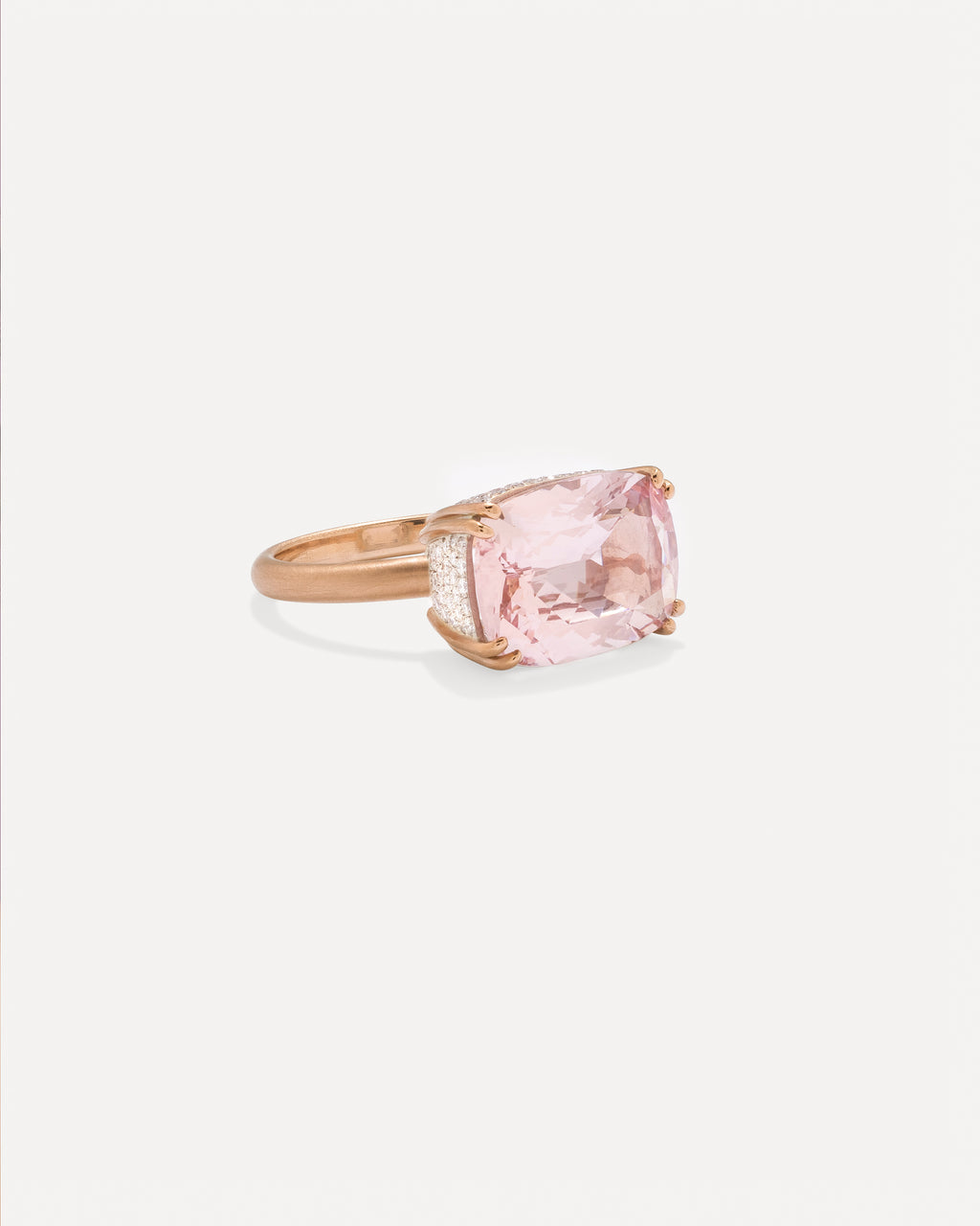 One of a Kind Pavé Gem Drop Cushion-Cut Double Prong Ring - Irene Neuwirth