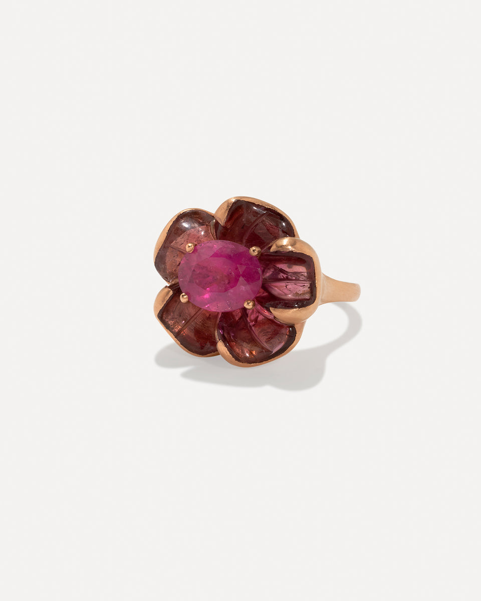 One of a Kind Tropical Flower Ring - Irene Neuwirth