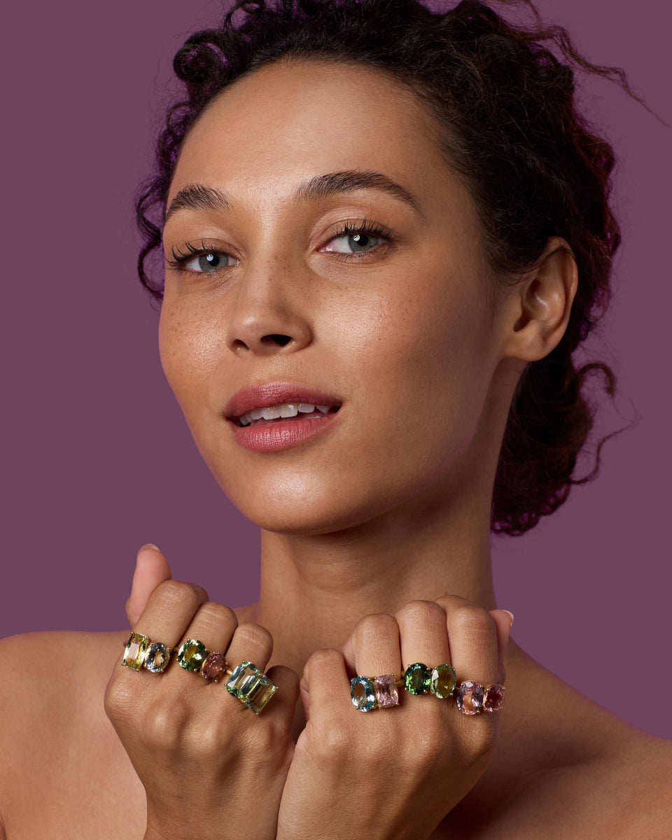 One of a Kind Gemmy Gem Double Stone Ring - Irene Neuwirth