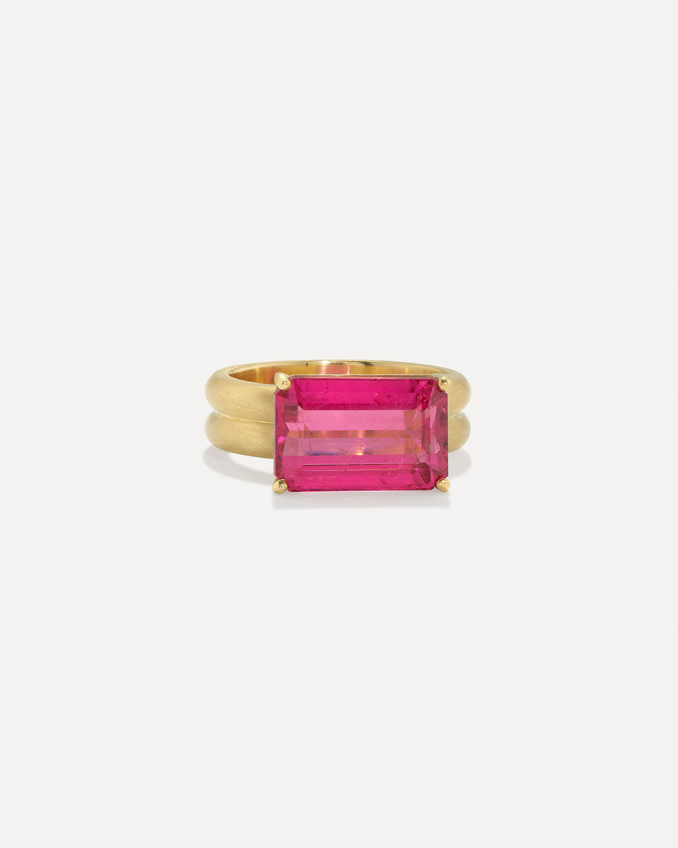 One of a Kind Heroic Emerald-Cut Double Band Ring - Irene Neuwirth