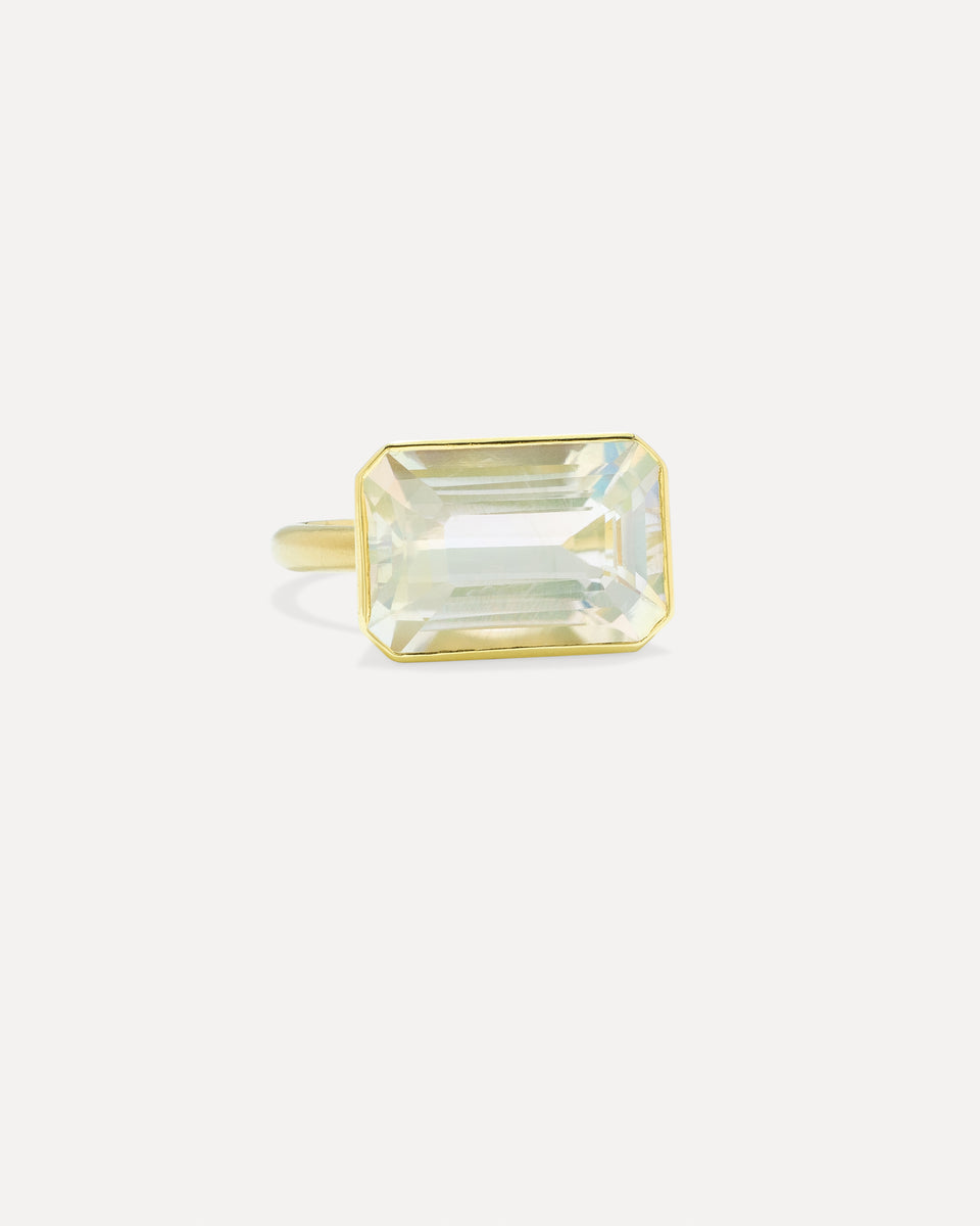 One of a Kind Gem Drop Emerald-Cut Bezel Ring - Irene Neuwirth