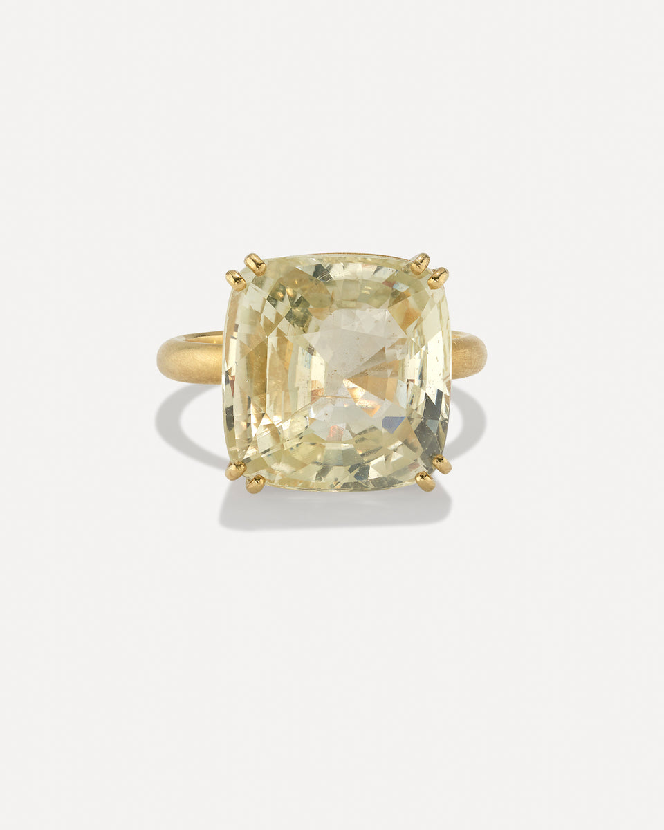 One of a Kind Gem Drop Cushion-Cut Double Prong Ring - Irene Neuwirth