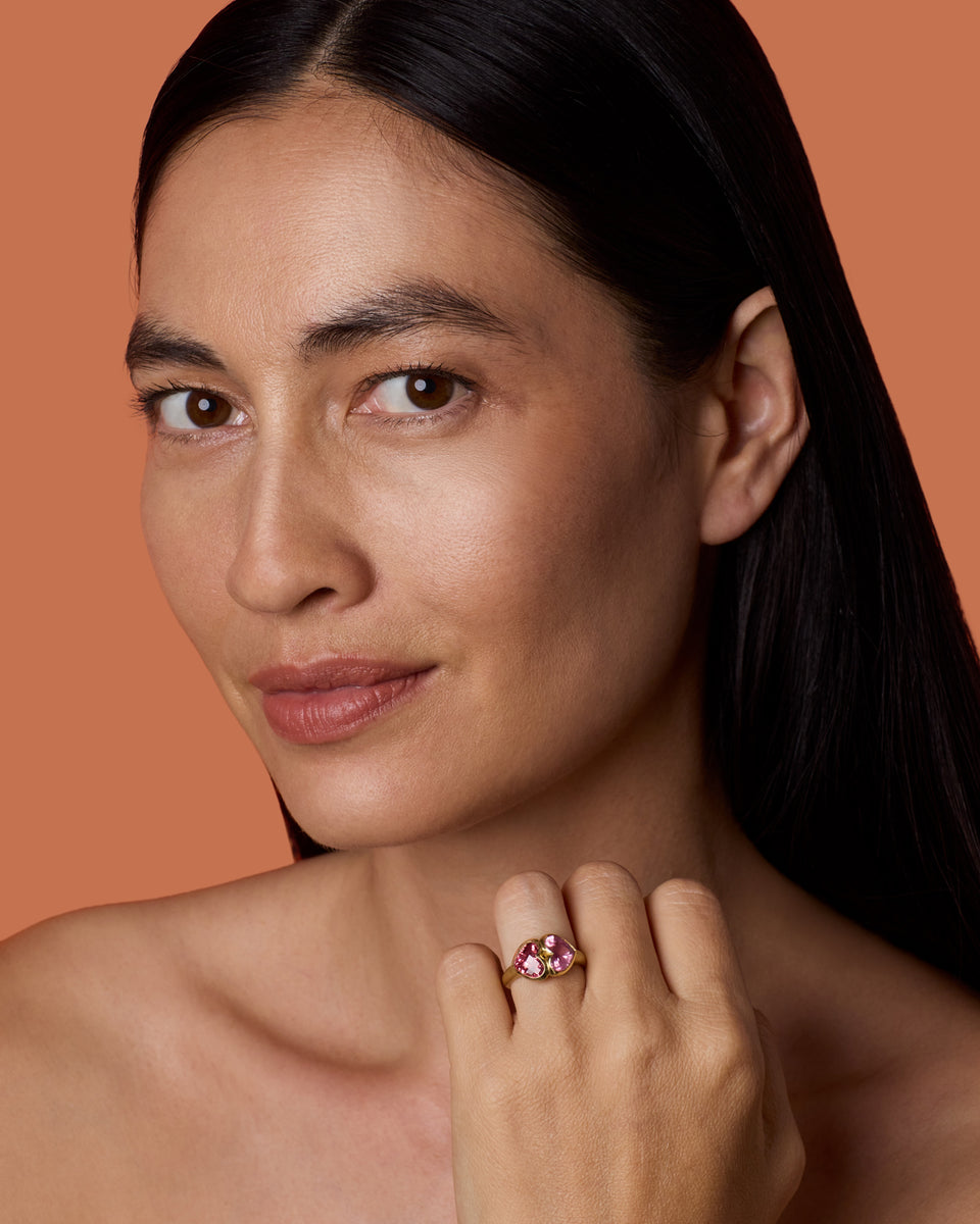 One of a Kind Love Duet Bezel Ring - Irene Neuwirth