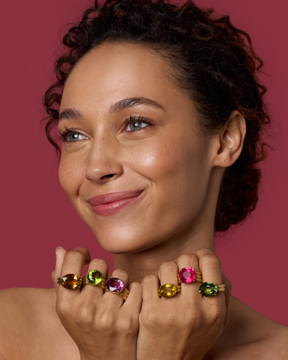 One of a Kind Heroic Cushion-Cut Triple Band Ring - Irene Neuwirth