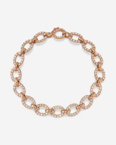Pavé Medium Heavy Oval Link Chain Bracelet - Irene Neuwirth