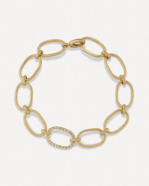 Large Oval Single Pavé Link Chain Bracelet - Irene Neuwirth
