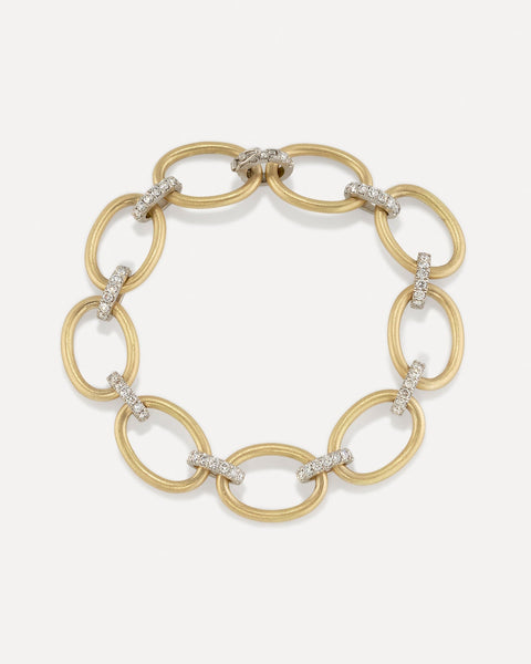Large Oval Multi Pavé Link Chain Bracelet - Irene Neuwirth