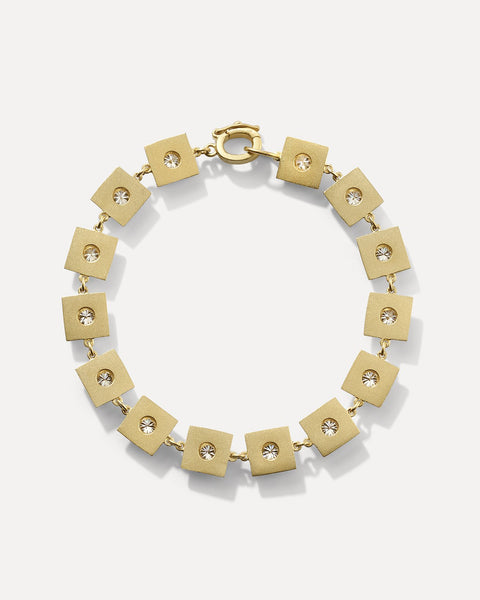 Diamond Tile Link Bracelet - Irene Neuwirth
