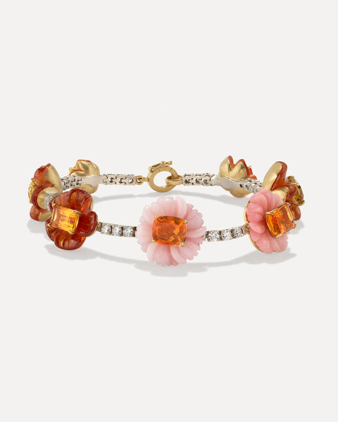 Color Blossom Bracelet, Pink Gold, White Gold, Pink Opal, White Mother-Of- Pearl And Diamonds - Jewelry - Collections